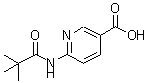 structure of CAS# 898561-66-5, 6-[(2,2-Dimethylpropanoyl)amino]nicotinic acid;6-(2,2-Dimethyl-propionylamino)-nicotinic acid;6-(2,2-DIMETHYL-PROPIONYLAMINO)-NICOTINICACID;MFCD08457782