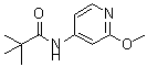 structure of CAS# 898561-71-2, N-(2-Methoxy-4-pyridinyl)-2,2-dimethylpropanamide;N-(2-Methoxypyridin-4-yl)-2,2-dimethylpropionamide;N-(2-Methoxy-pyridin-4-yl)-2,2-dimethyl-propionamide;N-(2-methoxypyridin-4-yl)pivalamide