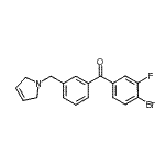 structure of CAS# 898749-10-5, (4-Bromo-3-fluorophenyl)[3-(2,5-dihydro-1H-pyrrol-1-ylmethyl)phenyl]methanone;4-bromo-3-fluoro-3'-(3-pyrrolinomethyl) benzophenone