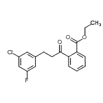 结构式 CAS# 898750-31-7, 乙基2-[3-(3-氯-5-氟苯基)丙酰]苯甲酸酯