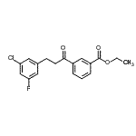 结构式 CAS# 898750-34-0, 乙基3-[3-(3-氯-5-氟苯基)丙酰]苯甲酸酯