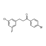 结构式 CAS# 898750-49-7, 1-(4-溴苯基)-3-(3-氯-5-氟苯基)-1-丙酮
