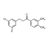 结构式 CAS# 898750-76-0, 3-(3-氯-5-氟苯基)-1-(3,4-二甲基苯基)-1-丙酮