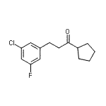 structure of CAS# 898751-70-7, 3-(3-Chloro-5-fluorophenyl)-1-cyclopentyl-1-propanone;2-(3-chloro-5-fluorophenyl)ethyl cyclopentyl ketone