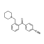 structure of CAS# 898751-89-8, 4-[2-(1-Piperidinylmethyl)benzoyl]benzonitrile;4'-Cyano-2-piperidinomethyl benzophenone