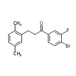 structure of CAS# 898753-66-7, 1-(4-Bromo-3-fluorophenyl)-3-(2,5-dimethylphenyl)-1-propanone;4'-bromo-3-(2,5-dimethylphenyl)-3'-fluoropropiophenone
