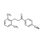 structure of CAS# 898754-46-6, 4-[3-(2,6-Dimethylphenyl)propanoyl]benzonitrile;4'-cyano-3-(2,6-dimethylphenyl)propiophenone