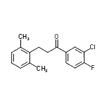 structure of CAS# 898754-98-8, 1-(3-Chloro-4-fluorophenyl)-3-(2,6-dimethylphenyl)-1-propanone;3'-chloro-3-(2,6-dimethylphenyl)-4'-fluoropropiophenone
