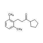 structure of CAS# 898755-46-9, 1-Cyclopentyl-3-(2,6-dimethylphenyl)-1-propanone;cyclopentyl 2-(2,6-dimethylphenyl)ethyl ketone