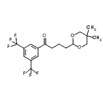 structure of CAS# 898755-91-4, 1-[3,5-Bis(trifluoromethyl)phenyl]-4-(5,5-dimethyl-1,3-dioxan-2-yl)-1-butanone;bis-3',5'<wbr>-trifluor<wbr>omethyl-4<wbr>-(5,5-dim<wbr>ethyl-1,3<wbr>-dioxan-2<wbr>-yl)butyr<wbr>ophenone