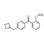 structure of CAS# 898756-34-8, [4-(1-Azetidinylmethyl)phenyl][2-(methylsulfanyl)phenyl]methanone;4'-azetidinomethyl-2-thiomethylbenzophenone