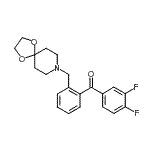 structure of CAS# 898756-66-6, (3,4-Difluorophenyl)[2-(1,4-dioxa-8-azaspiro[4.5]dec-8-ylmethyl)phenyl]methanone;3,4-diflu<wbr>oro-2'-[8<wbr>-(1,4-dio<wbr>xa-8-azas<wbr>piro[4.5]<wbr>decyl)met<wbr>hyl]benzo<wbr>phenone
