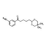 structure of CAS# 898756-78-0, 3-[5-(5,5-Dimethyl-1,3-dioxan-2-yl)pentanoyl]benzonitrile;3'-cyano-5-(5,5-dimethyl-1,3-dioxan-2-yl)valerophenone