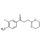 structure of CAS# 898757-13-6, 3-(1,3-Dioxan-2-yl)-1-(3-iodo-4-methylphenyl)-1-propanone;3-(1,3-dioxan-2-yl)-3'-iodo-4'-methylpropiophenone