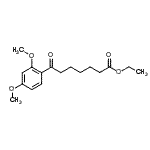 structure of CAS# 898758-20-8, Ethyl 7-(2,4-dimethoxyphenyl)-7-oxoheptanoate;Ethyl 7-(2,4-dimethoxyphenyl)-7-oxoheptanoate