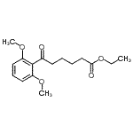 structure of CAS# 898758-47-9, Ethyl 6-(2,6-dimethoxyphenyl)-6-oxohexanoate;ethyl 6-(2,6-dimethoxyphenyl)-6-oxohexanoate