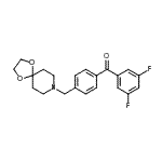 structure of CAS# 898758-49-1, (3,5-Difluorophenyl)[4-(1,4-dioxa-8-azaspiro[4.5]dec-8-ylmethyl)phenyl]methanone;3,5-diflu<wbr>oro-4'-[8<wbr>-(1,4-dio<wbr>xa-8-azas<wbr>piro[4.5]<wbr>decyl)met<wbr>hyl]benzo<wbr>phenone