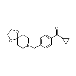 structure of CAS# 898758-55-9, Cyclopropyl[4-(1,4-dioxa-8-azaspiro[4.5]dec-8-ylmethyl)phenyl]methanone;cycloprop<wbr>yl 4-[8-(<wbr>1,4-dioxa<wbr>-8-azaspi<wbr>ro[4.5]de<wbr>cyl)methy<wbr>l]phenyl <wbr>ketone