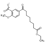 structure of CAS# 898758-97-9, Ethyl 8-(4-methoxy-3-nitrophenyl)-8-oxooctanoate;Ethyl 8-(4-methoxy-3-nitrophenyl)-8-oxooctanoate