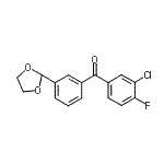 structure of CAS# 898759-22-3, (3-Chloro-4-fluorophenyl)[3-(1,3-dioxolan-2-yl)phenyl]methanone;3-chloro-3'-(1,3-dioxolan-2-yl)-4-fluorobenzophenone