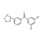 structure of CAS# 898759-43-8, (3-Chloro-5-fluorophenyl)[3-(1,3-dioxolan-2-yl)phenyl]methanone;3-chloro-3'-(1,3-dioxolan-2-yl)-5-fluorobenzophenone