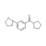 structure of CAS# 898759-76-7, Cyclopentyl[3-(1,3-dioxolan-2-yl)phenyl]methanone;cyclopentyl 3-(1,3-dioxolan-2-yl)phenyl ketone