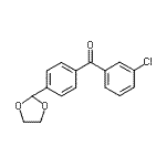 structure of CAS# 898760-10-6, (3-Chlorophenyl)[4-(1,3-dioxolan-2-yl)phenyl]methanone;3-chloro-4'-(1,3-dioxolan-2-yl)benzophenone