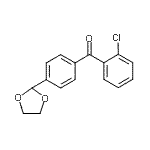 structure of CAS# 898760-43-5, (2-Chlorophenyl)[4-(1,3-dioxolan-2-yl)phenyl]methanone;2-chloro-4'-(1,3-dioxolan-2-yl)benzophenone