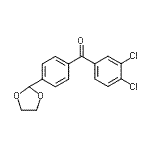 structure of CAS# 898760-72-0, (3,4-Dichlorophenyl)[4-(1,3-dioxolan-2-yl)phenyl]methanone;3,4-dichloro-4'-(1,3-dioxolan-2-yl)benzophenone
