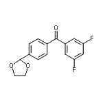 structure of CAS# 898760-80-0, (3,5-Difluorophenyl)[4-(1,3-dioxolan-2-yl)phenyl]methanone;3,5-difluoro-4'-(1,3-dioxolan-2-yl)benzophenone