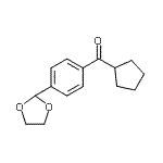 structure of CAS# 898760-88-8, Cyclopentyl[4-(1,3-dioxolan-2-yl)phenyl]methanone;cyclopentyl 4-(1,3-dioxolan-2-yl)phenyl ketone