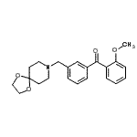 structure of CAS# 898761-38-1, [3-(1,4-Dioxa-8-azaspiro[4.5]dec-8-ylmethyl)phenyl](2-methoxyphenyl)methanone;3'-[8-(1,<wbr>4-dioxa-8<wbr>-azaspiro<wbr>[4.5]decy<wbr>l)methyl]<wbr>-2-methox<wbr>y benzoph<wbr>enone