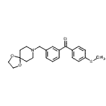 structure of CAS# 898761-67-6, [3-(1,4-Dioxa-8-azaspiro[4.5]dec-8-ylmethyl)phenyl][4-(methylsulfanyl)phenyl]methanone;3-[8-(1,4<wbr>-dioxa-8-<wbr>azaspiro[<wbr>4.5]decyl<wbr>)methyl]-<wbr>4'-thiome<wbr>thyl benz<wbr>ophenone