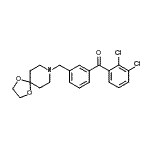 structure of CAS# 898762-19-1, (2,3-Dichlorophenyl)[3-(1,4-dioxa-8-azaspiro[4.5]dec-8-ylmethyl)phenyl]methanone;2,3-dichl<wbr>oro-3'-[8<wbr>-(1,4-dio<wbr>xa-8-azas<wbr>piro[4.5]<wbr>decyl)met<wbr>hyl]benzo<wbr>phenone