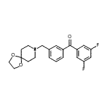 structure of CAS# 898762-40-8, (3,5-Difluorophenyl)[3-(1,4-dioxa-8-azaspiro[4.5]dec-8-ylmethyl)phenyl]methanone;3,5-diflu<wbr>oro-3'-[8<wbr>-(1,4-dio<wbr>xa-8-azas<wbr>piro[4.5]<wbr>decyl)met<wbr>hyl]benzo<wbr>phenone