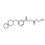 structure of CAS# 898762-58-8, Ethyl 4-[3-(1,4-dioxa-8-azaspiro[4.5]dec-8-ylmethyl)phenyl]-4-oxobutanoate;ethyl 4-[<wbr>3-[8-(1,4<wbr>-dioxa-8-<wbr>azaspiro[<wbr>4.5]decyl<wbr>)methyl]p<wbr>henyl]-4-<wbr>oxobutyra<wbr>te
