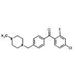 structure of CAS# 898763-15-0, (4-Chloro-2-fluorophenyl){4-[(4-methyl-1-piperazinyl)methyl]phenyl}methanone;4-chloro-2-fluoro-4'-(4-methylpiperazinomethyl) benzophenone