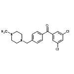 structure of CAS# 898763-30-9, (3,5-Dichlorophenyl){4-[(4-methyl-1-piperazinyl)methyl]phenyl}methanone;3,5-dichloro-4'-(4-methylpiperazinomethyl) benzophenone