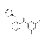 structure of CAS# 898763-84-3, (3,5-Difluorophenyl)[2-(2,5-dihydro-1H-pyrrol-1-ylmethyl)phenyl]methanone;3,5-difluoro-2'-(3-pyrrolinomethyl) benzophenone