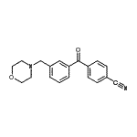structure of CAS# 898765-17-8, 4-[3-(4-Morpholinylmethyl)benzoyl]benzonitrile;4'-cyano-3-morpholinomethyl benzophenone