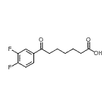 structure of CAS# 898765-79-2, 7-(3,4-Difluorophenyl)-7-oxoheptanoic acid;7-(3,4-difluorophenyl)-7-oxoheptanoic acid