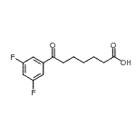 structure of CAS# 898765-83-8, 7-(3,5-Difluorophenyl)-7-oxoheptanoic acid;7-(3,5-difluorophenyl)-7-oxoheptanoic acid