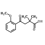 structure of CAS# 898766-64-8, 4-(2-Methoxyphenyl)-2,2-dimethyl-4-oxobutanoic acid;2,2-dimethyl-4-(2-methoxyphenyl)-4-oxobutyric acid