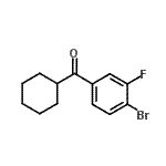 structure of CAS# 898769-21-6, (4-Bromo-3-fluorophenyl)(cyclohexyl)methanone;4-bromo-3-fluorophenyl cyclohexyl ketone