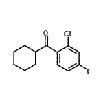 structure of CAS# 898769-33-0, (2-Chloro-4-fluorophenyl)(cyclohexyl)methanone;2-Chloro-4-fluorophenyl cyclohexyl ketone