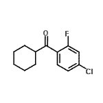 structure of CAS# 898769-39-6, (4-Chloro-2-fluorophenyl)(cyclohexyl)methanone;4-Chloro-2-fluorophenyl cyclohexyl ketone