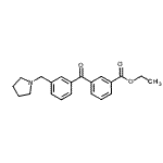 structure of CAS# 898770-04-2, Ethyl 3-[3-(1-pyrrolidinylmethyl)benzoyl]benzoate;3-carboethoxy-3'-pyrrolidinomethyl benzophenone