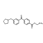 structure of CAS# 898770-07-5, Ethyl 4-[3-(1-pyrrolidinylmethyl)benzoyl]benzoate;4'-carboethoxy-3-pyrrolidinomethyl benzophenone
