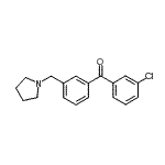 structure of CAS# 898770-22-4, (3-Chlorophenyl)[3-(1-pyrrolidinylmethyl)phenyl]methanone;3-chloro-3'-pyrrolidinomethyl benzophenone