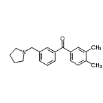 structure of CAS# 898770-46-2, (3,4-Dimethylphenyl)[3-(1-pyrrolidinylmethyl)phenyl]methanone;3,4-dimethyl-3'-pyrrolidinomethyl benzophenone
